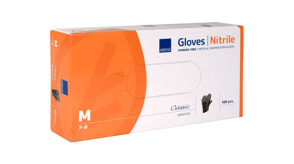 Abena Nitrile-Handschuhe puderfrei Größe M  100er Box  schwarz