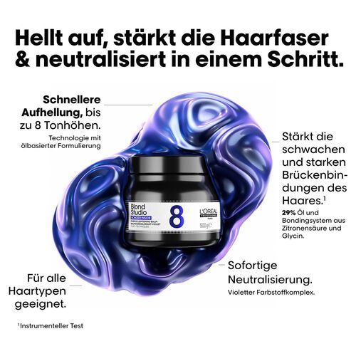 L'Oréal Blond Studio Purple Lightening Balm 8 Töne mit integriertem Bonder 500g