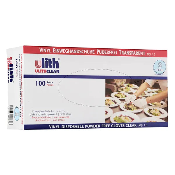 Ulith Vinyl-Handschuhe puderfrei Größe S  100er Box